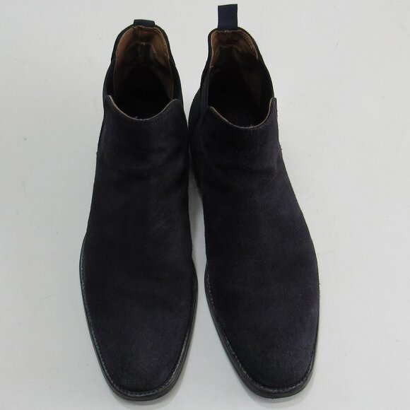 Aldo Men's Vianello Suede Chelsea Boots Size 9 - Navy Closed Square Toe Slip On - Picture 3 of 10